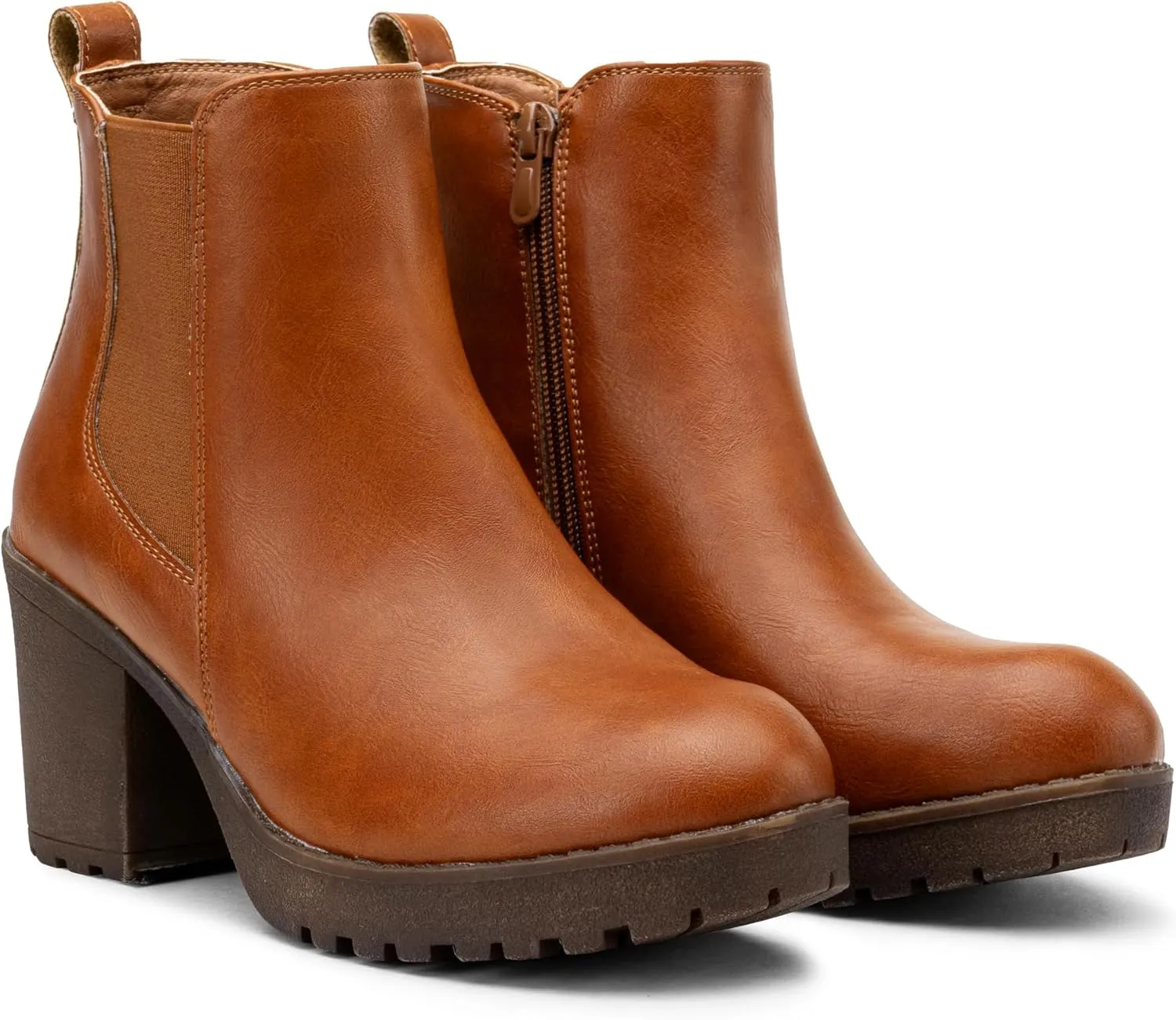 Vepose Women’s Ankle Chunky Heeled Boots Platform Chelsea Retro Short 999 Booties with Zipper