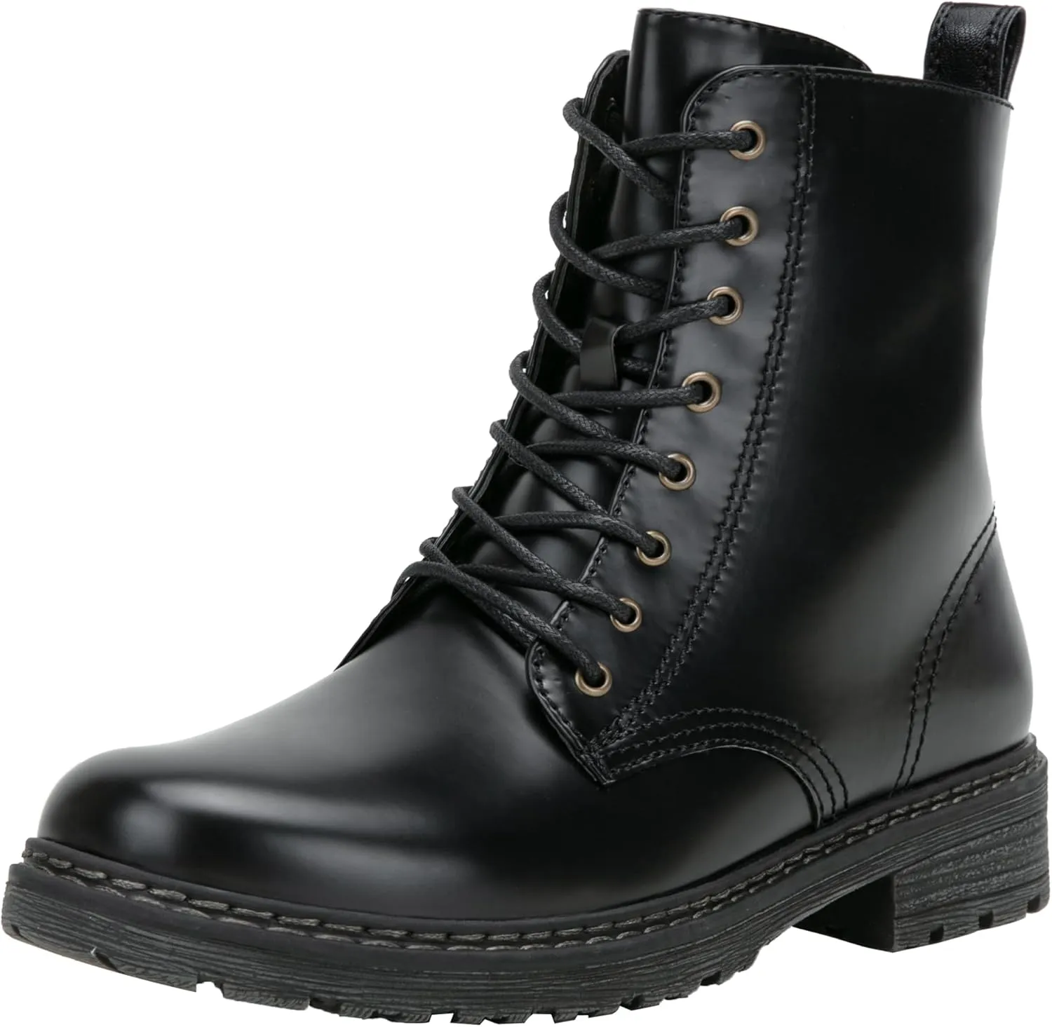 Vepose Women’s Combat Ankle Boots Lace up Classic Short Low Heel Zipper 9623 Booties