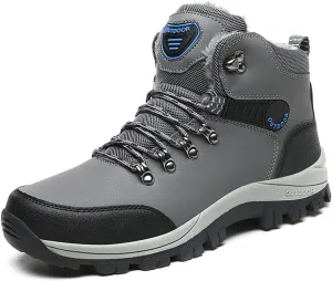 Veslexth Men's Lightweight Snow Boots Men Winter Warm Lining Anti-Slip Mid Top Leather Sneakers for Hiking Working Driving Outdoor Trekking Hiker Shoes
