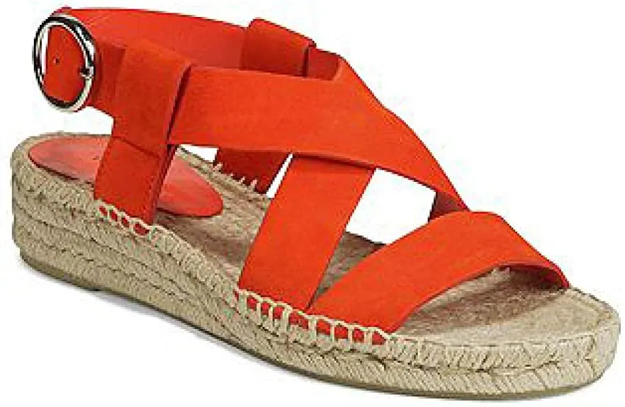 VIA SPIGA Womens V-Gia Leather Strappy Espadrilles Orange 6 Medium (B,M)