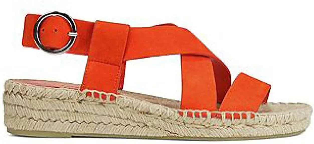 VIA SPIGA Womens V-Gia Leather Strappy Espadrilles Orange 6 Medium (B,M)