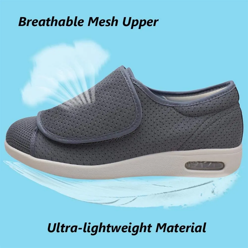 W&LESVAGO Women's Wide Width Diabetic Edema Shoes with Fully Adjustable Closures Easy On/Off, Air Cushion Walking Sneakers for Elderly Swollen Feet Outdoor