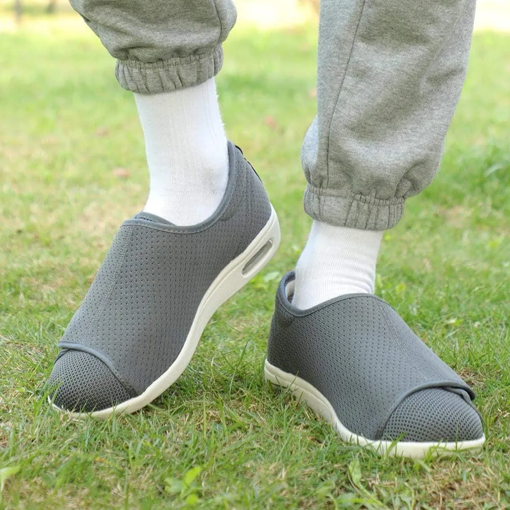 W&LESVAGO Women's Wide Width Diabetic Edema Shoes with Fully Adjustable Closures Easy On/Off, Air Cushion Walking Sneakers for Elderly Swollen Feet Outdoor