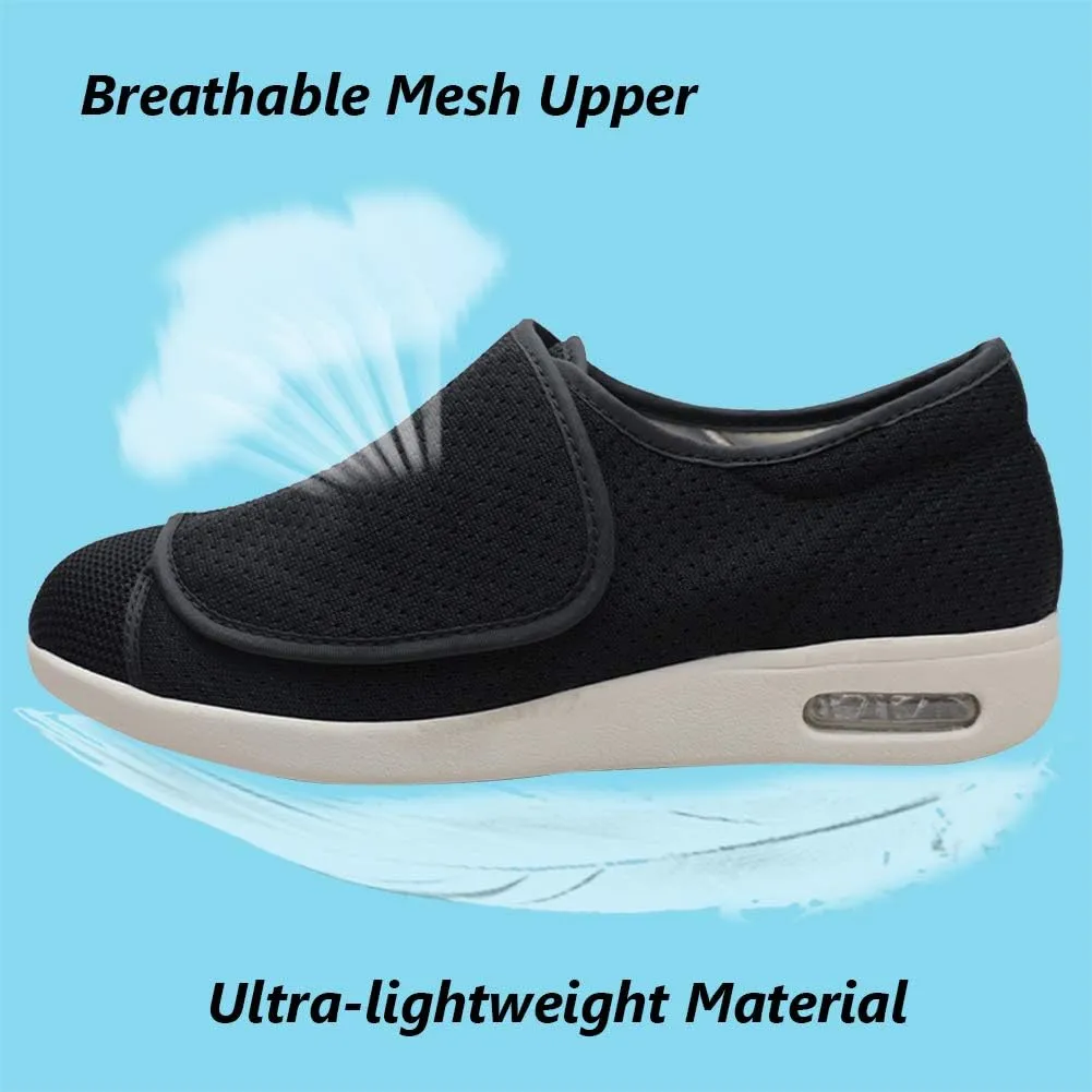 W&LESVAGO Women's Wide Width Diabetic Edema Shoes with Fully Adjustable Closures Easy On/Off, Air Cushion Walking Sneakers for Elderly Swollen Feet Outdoor