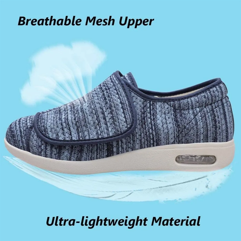W&LESVAGO Women's Wide Width Diabetic Edema Shoes with Fully Adjustable Closures Easy On/Off, Air Cushion Walking Sneakers for Elderly Swollen Feet Outdoor