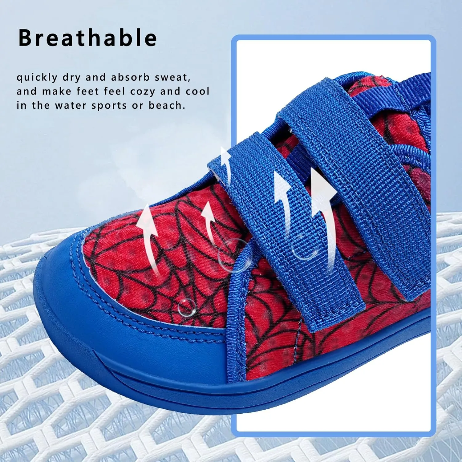 WateLves Wide Toddler Water Shoes Kids Barefoot Beach Swim Aqua Shoes Boys Girls Breathable Mesh Walking Hook and Loop Sneakers