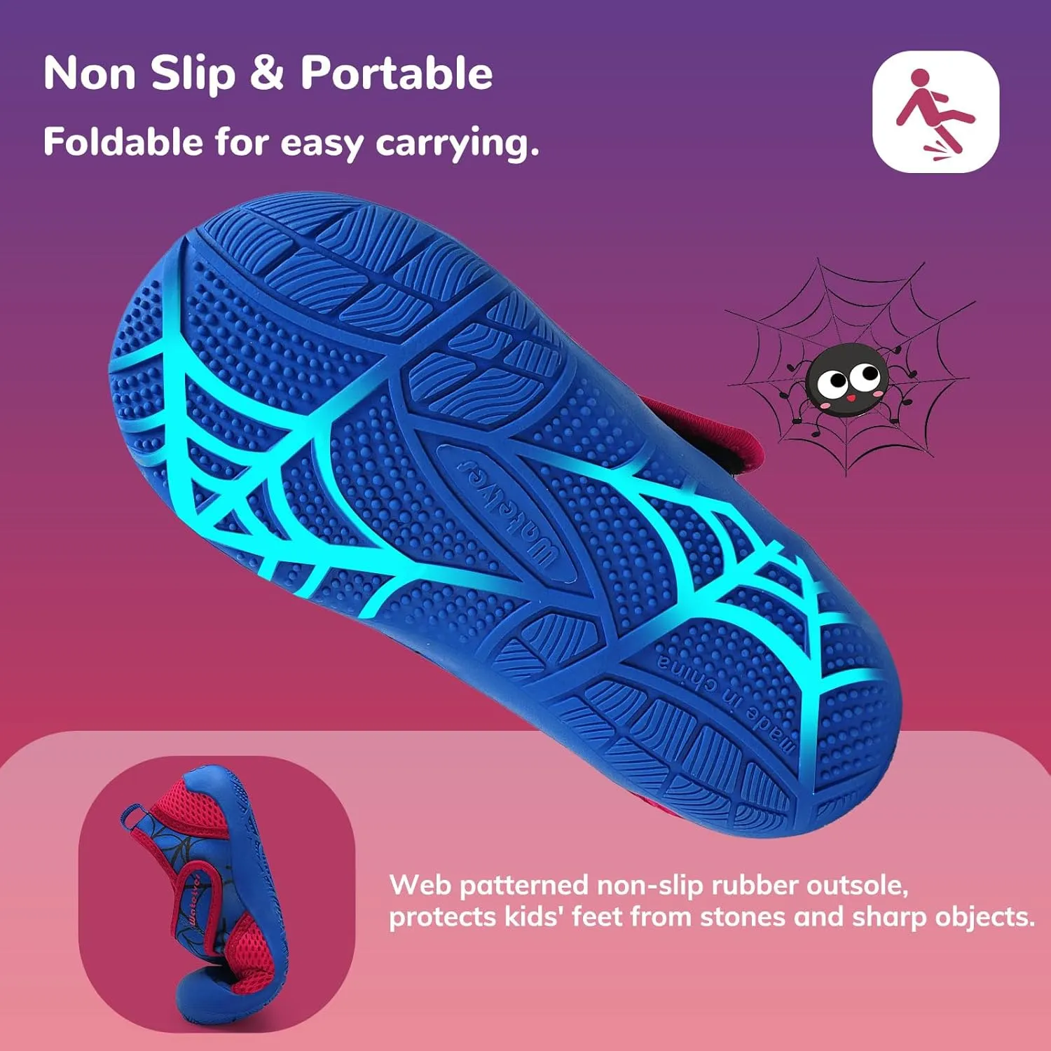 WateLves Wide Toddler Water Shoes Kids Quick Dry Barefoot Shoes Girls Boys Aqua Athletic Sneakers for Beach Hiking Swim Kayak Sport Accessories, Camping Essentials