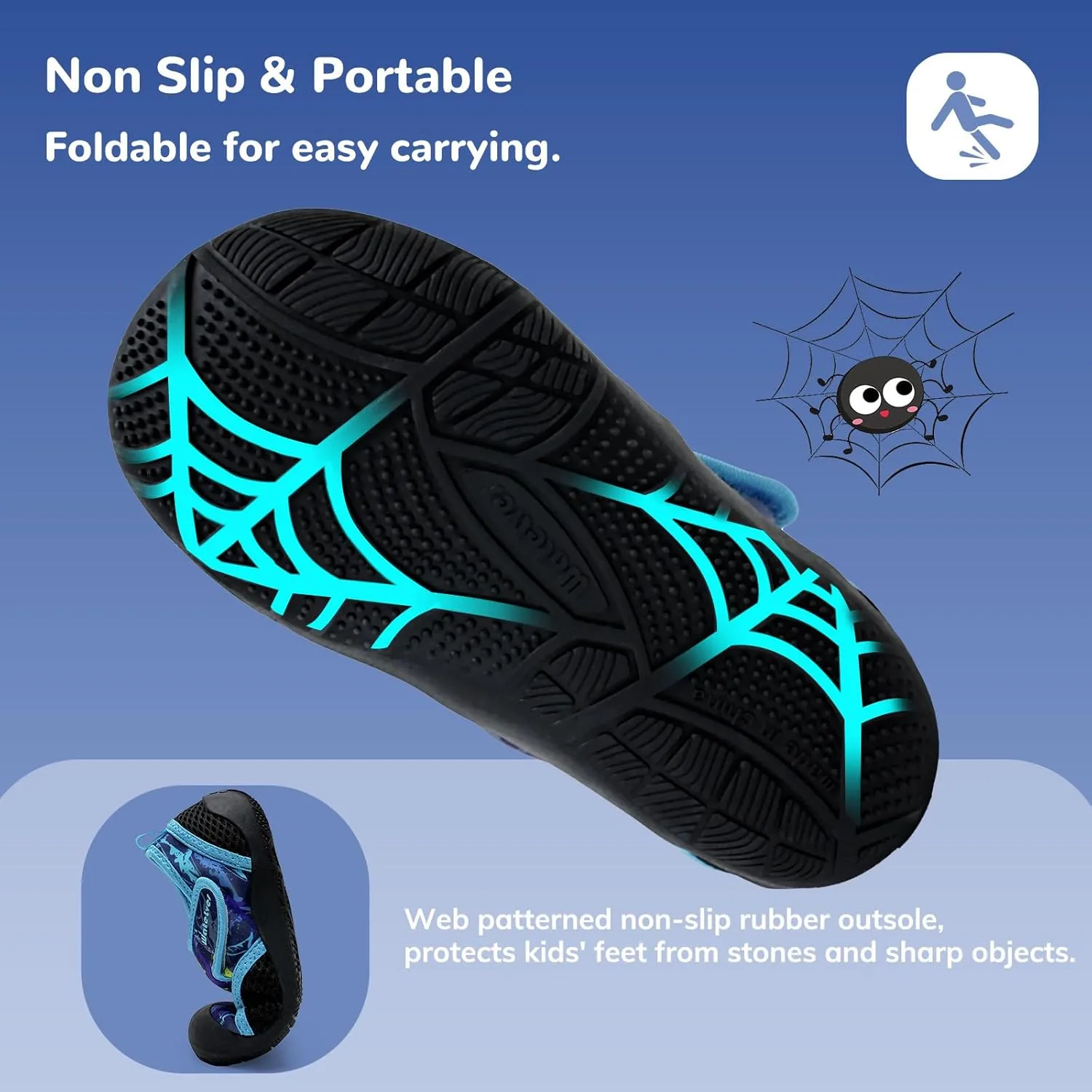 WateLves Wide Toddler Water Shoes Kids Quick Dry Barefoot Shoes Girls Boys Aqua Athletic Sneakers for Beach Hiking Swim Kayak Sport Accessories, Camping Essentials