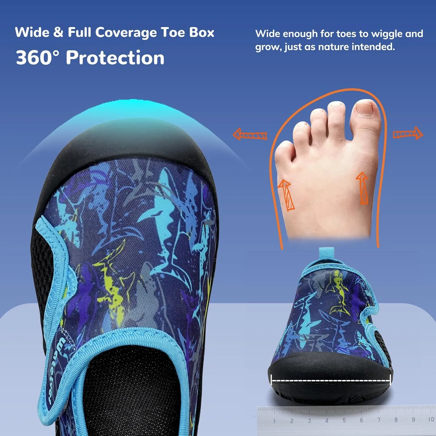 WateLves Wide Toddler Water Shoes Kids Quick Dry Barefoot Shoes Girls Boys Aqua Athletic Sneakers for Beach Hiking Swim Kayak Sport Accessories, Camping Essentials