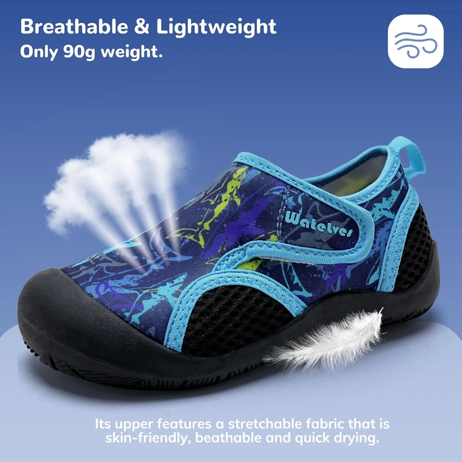 WateLves Wide Toddler Water Shoes Kids Quick Dry Barefoot Shoes Girls Boys Aqua Athletic Sneakers for Beach Hiking Swim Kayak Sport Accessories, Camping Essentials