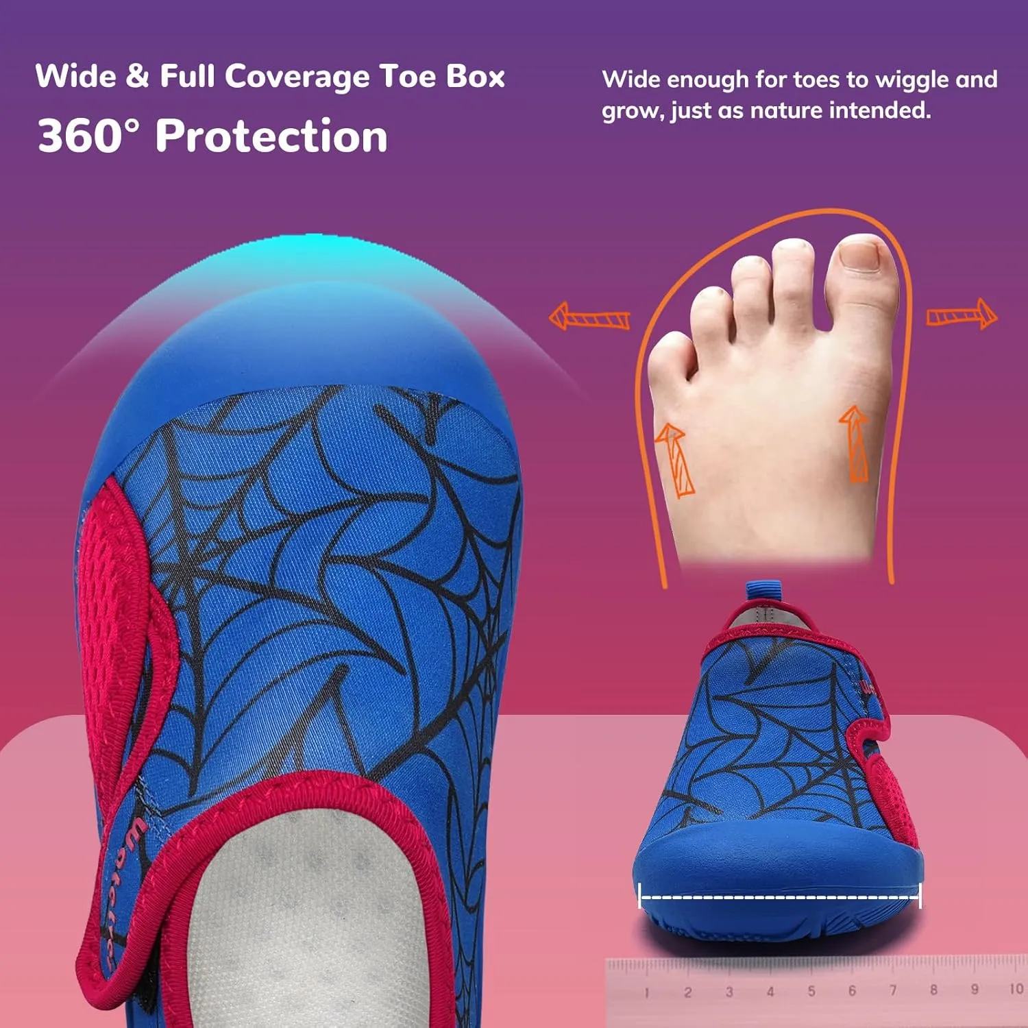 WateLves Wide Toddler Water Shoes Kids Quick Dry Barefoot Shoes Girls Boys Aqua Athletic Sneakers for Beach Hiking Swim Kayak Sport Accessories, Camping Essentials