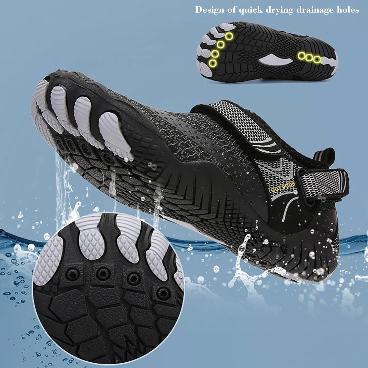 Water Shoes Men Wide Toe Barefoot Aqua Socks Quick Dry Barefoot Water Shoes Men Water Shoes Wide Width Women Beach Sports Quick Dry Barefoot for Pool Hiking Training Outdoor Water Sports