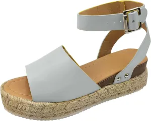 Wedge Sandals for Women Open Toe Buckle Strap Ankle Boots Vintage Hollow Out Platform Sandals Summer Casual Shoes