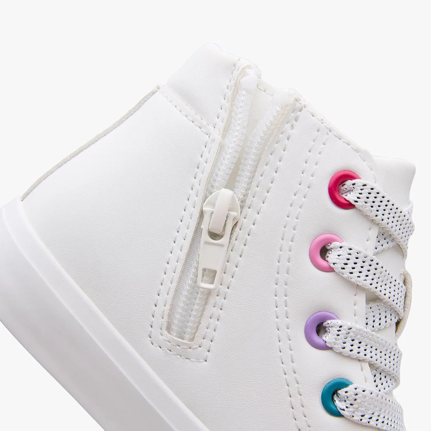 Weestep Girls‘ Glitter High-Top Easy-On Canvas Shoes - Fahion Casual Sneakers for Toddler and Litte Kid