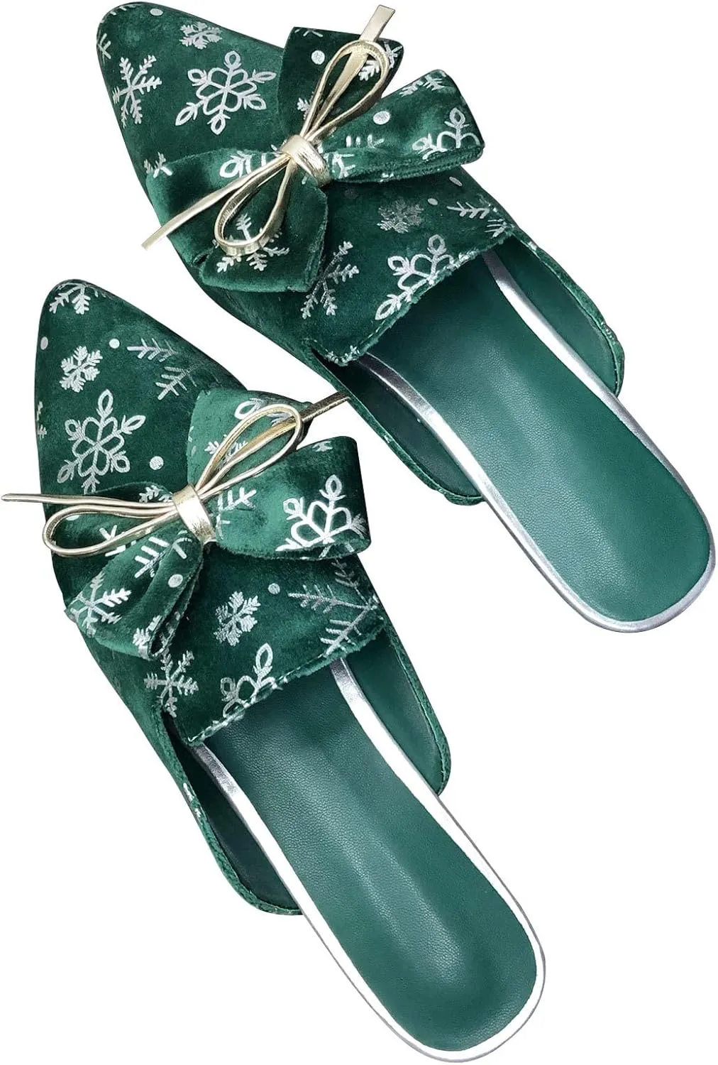 WENJIAZHIZHI Mules for Women Slip On Women's Flats Comfortable Closed Pointed Toe Backless Loafers Womens Clogs Mules