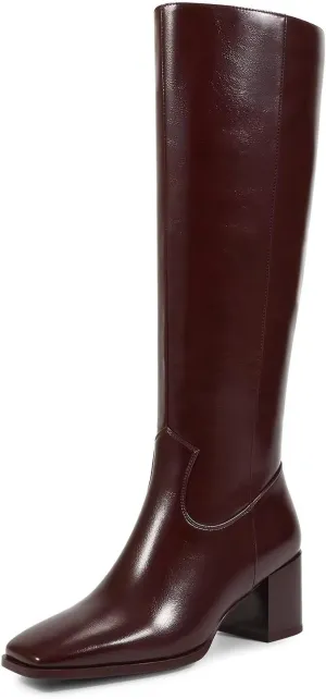 wetkiss Knee High Boots for Women GoGo Boots with Chunky Heel, Square Toe and Side Zipper Design Fashion Dress Boots