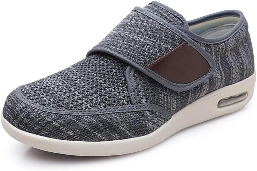 Wide Shoes with Adjustable Strap, Diabetic Shoes for Swollen Feet Easy Put On/Off Shoes for Seniors