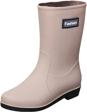 Women Short Rain Boots for Womens Ankle Rainboot Slip On Garden Boot Rubber Shoes Womens Long Rain Boots