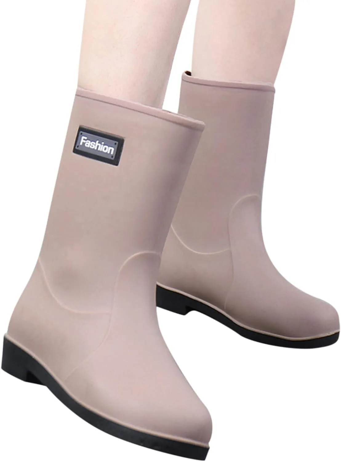 Women Short Rain Boots for Womens Ankle Rainboot Slip On Garden Boot Rubber Shoes Womens Long Rain Boots
