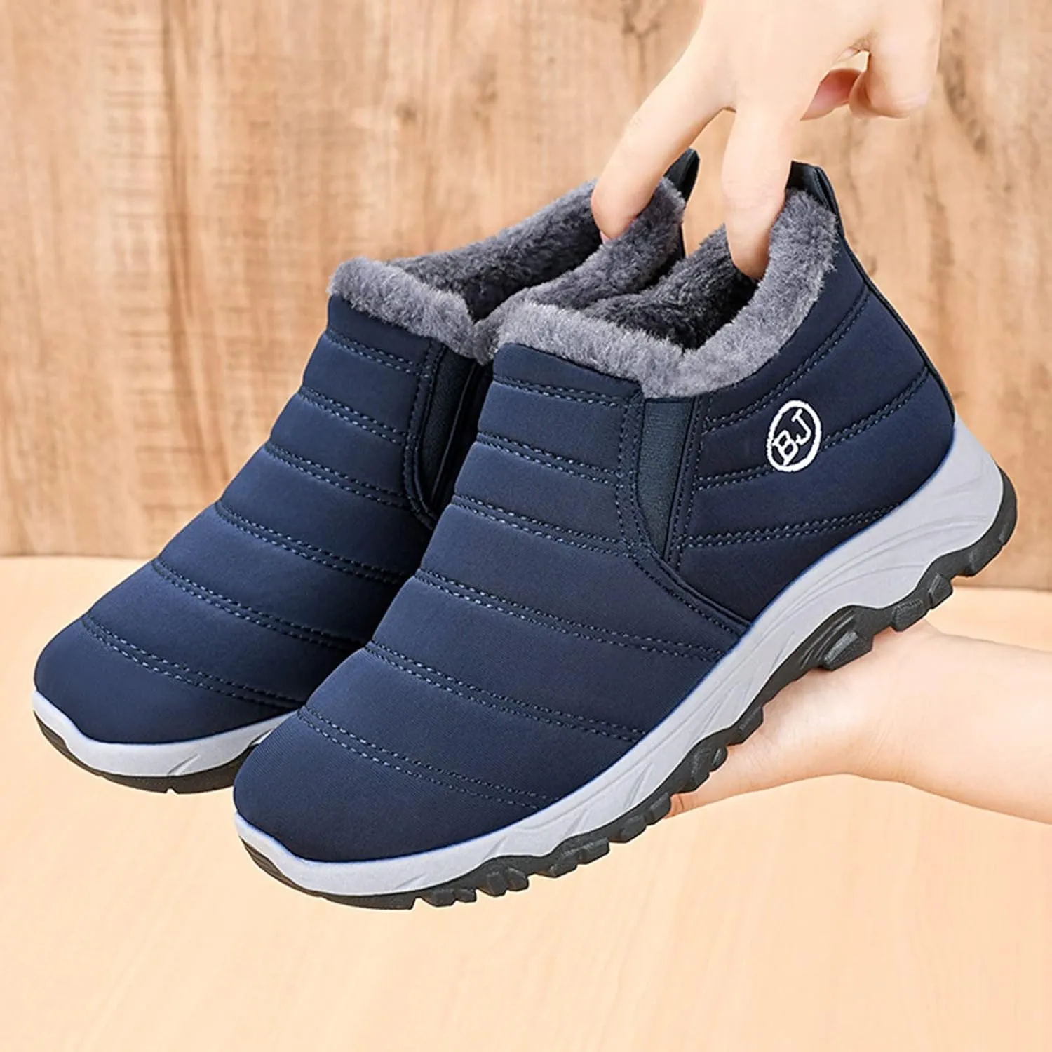 Women Snow Ankle Boots Waterproof Leather Snow Boot Women Wide Extra Wide Womens Ankle Snow Boots Boots for Snowshoes Snow Boots for Women Waterproof Tall