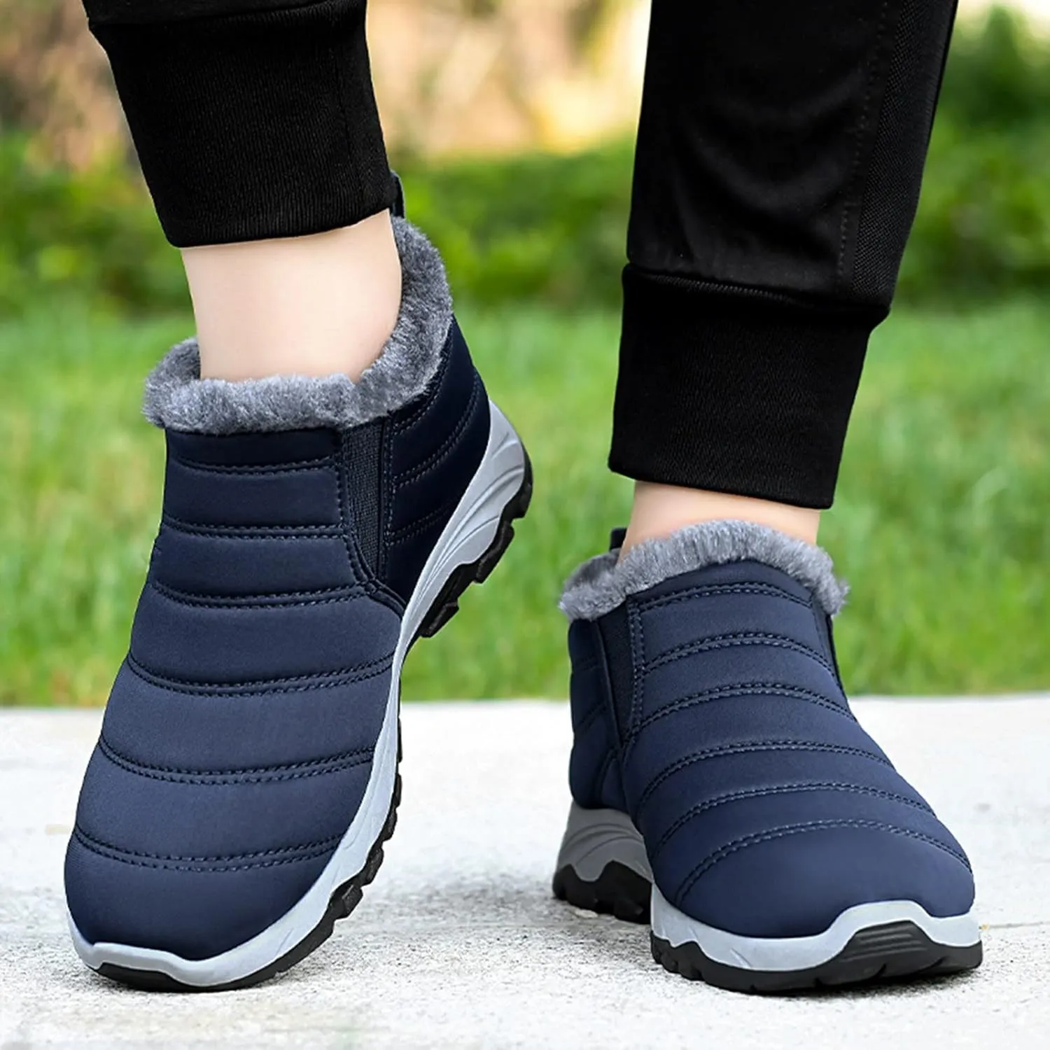 Women Snow Ankle Boots Waterproof Leather Snow Boot Women Wide Extra Wide Womens Ankle Snow Boots Boots for Snowshoes Snow Boots for Women Waterproof Tall