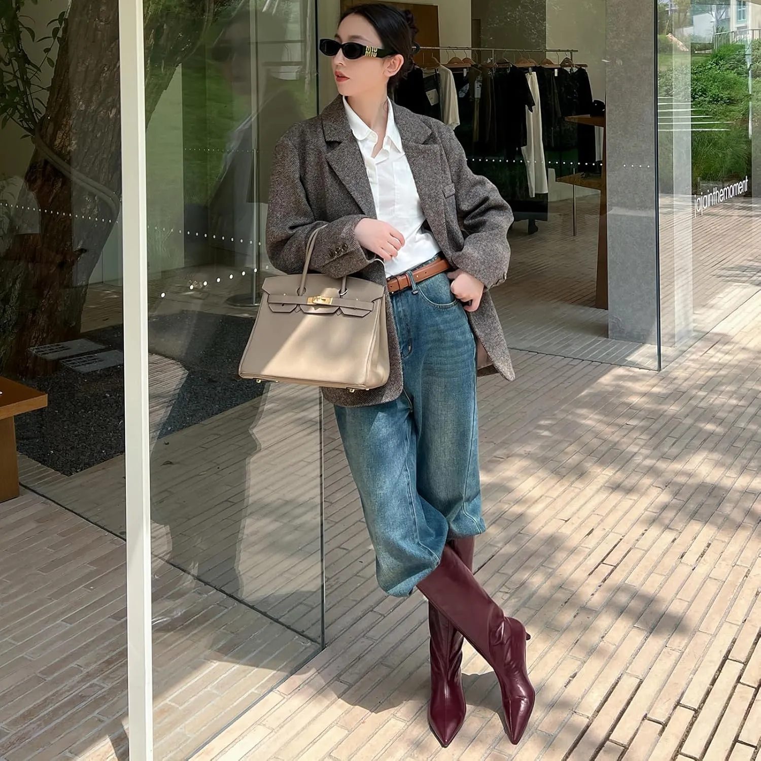 Womens Boots Knee High Kitten Heel Tall Boots For Women Pointed Toe Low Heel Fahion Fall Dress Long Boots