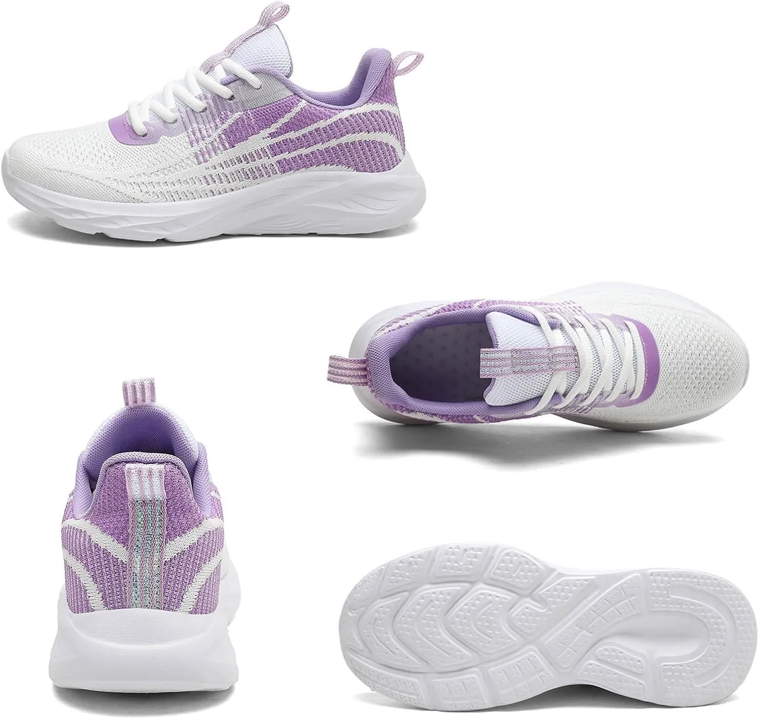 Women's Breathable Knit Mesh Sneakers for Walking Running Gym Casual Wear Lightweight Low Heel Athletic Shoes