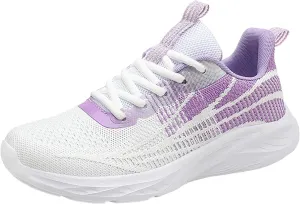 Women's Breathable Knit Mesh Sneakers for Walking Running Gym Casual Wear Lightweight Low Heel Athletic Shoes