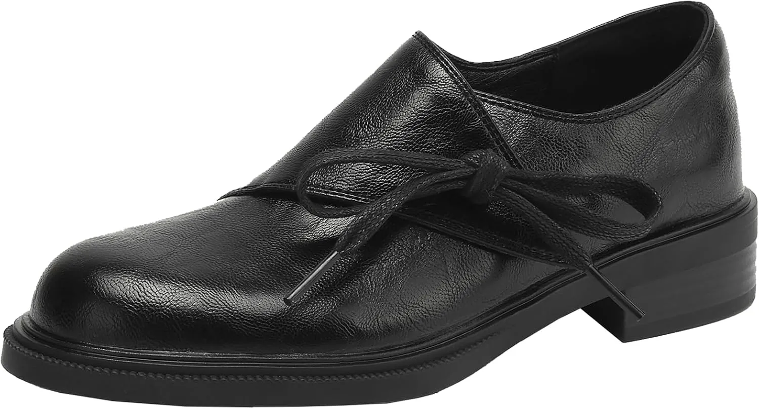Women's Casual Slip On Flat Heel Loafers Round Toe Pumps with Solid Color
