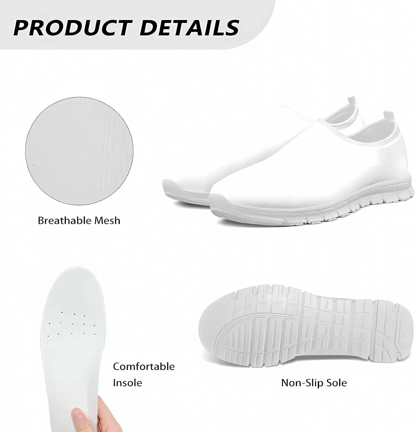 Womens Casual Sneakers, Comfortable Women's Loafers Shoes Slip On Flat Shoes Women's Athletic Shoes