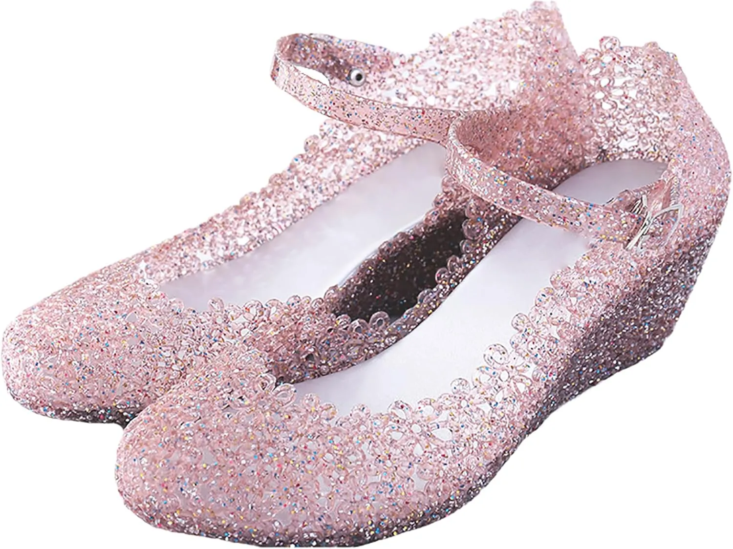 Women's Crystal Jelly High Heel Sandals Summer Beach Hollow Shoes