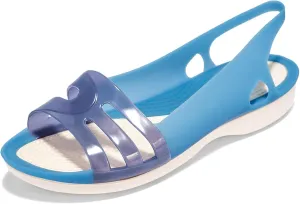 Women's Fish Mouth Jelly Sandals Summer Soft Wedge Beach Sandals Comfortable Slip on Quick Drying Flat Jellies Sandals