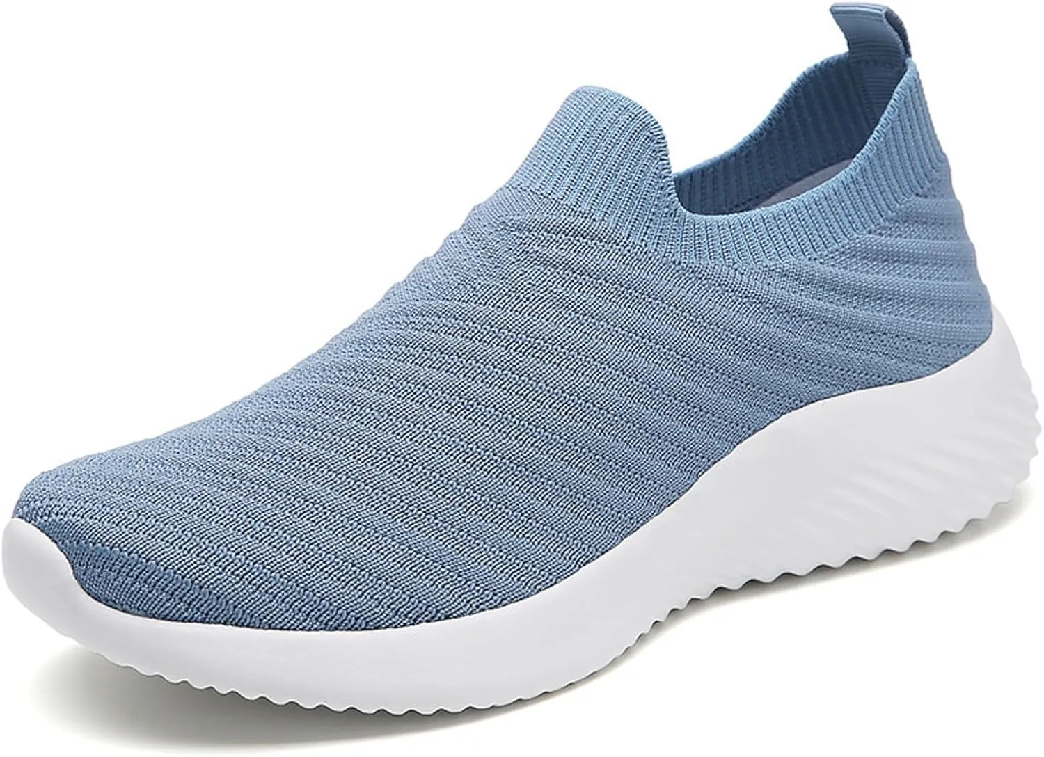 Women's Knit Slip-On Athletic Shoes - Lightweight Breathable Sneakers Cushioned Comfort Sock Shoes, Slip on Walking Shoes for Running, Gym, Tennis, Workout, Travel and Casual Wear