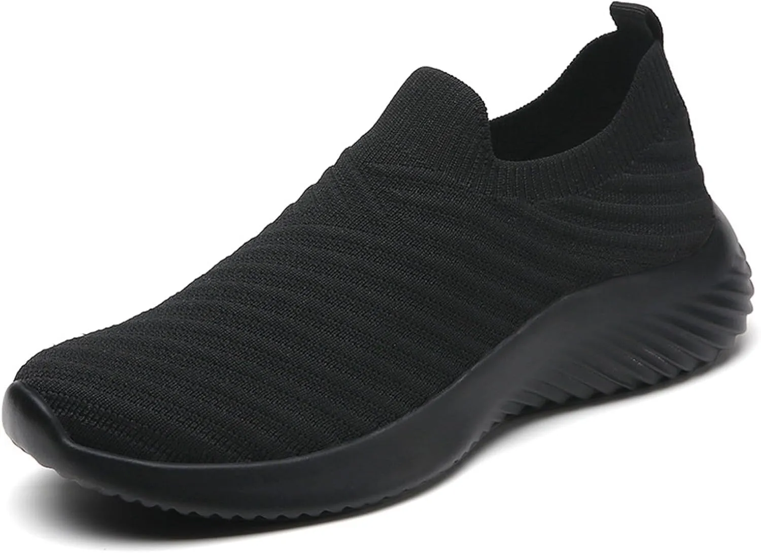Women's Knit Slip-On Athletic Shoes - Lightweight Breathable Sneakers Cushioned Comfort Sock Shoes, Slip on Walking Shoes for Running, Gym, Tennis, Workout, Travel and Casual Wear