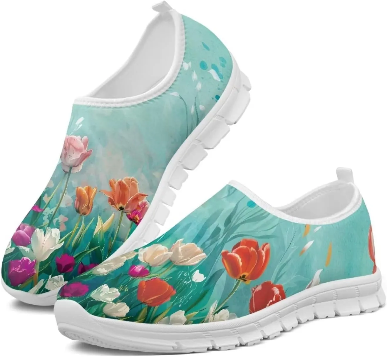 Women's Lightweight Slip On Casual Loafers Breathable Ladies Travel Walking Running Shoes Non Slip Fashion Sneakers