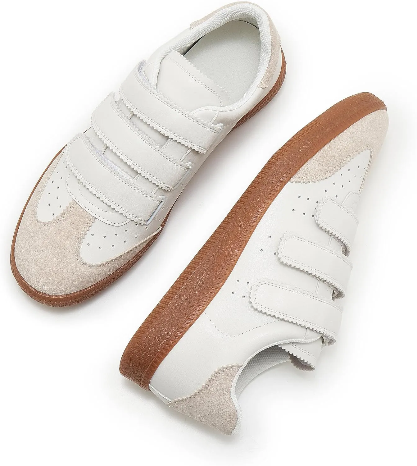 Women's Low Top Retro Sneakers Hook and Loop Closure Lightweight Casual Shoes