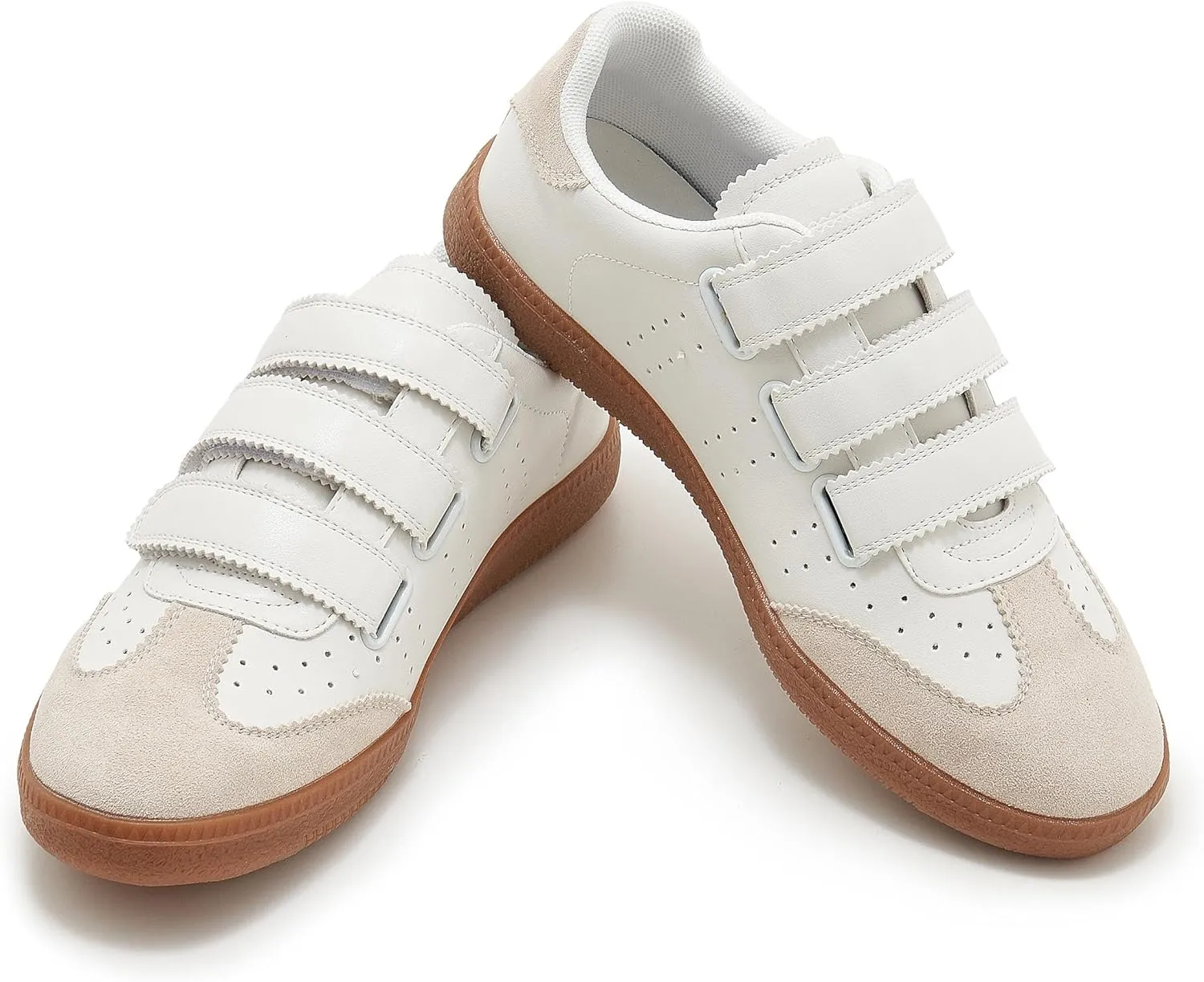 Women's Low Top Retro Sneakers Hook and Loop Closure Lightweight Casual Shoes