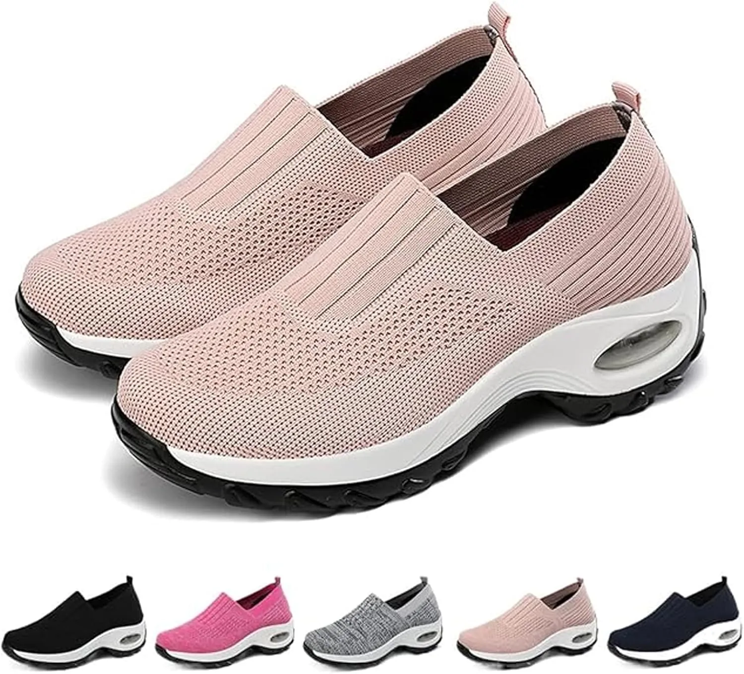 Women's Orthopedic Schedule Diabetic Walking Shoes Diabetic Mesh Hands Free Slip Ins Breathable Comfortable Casual Ladies Sport Outdoor Athletic Sneakers
