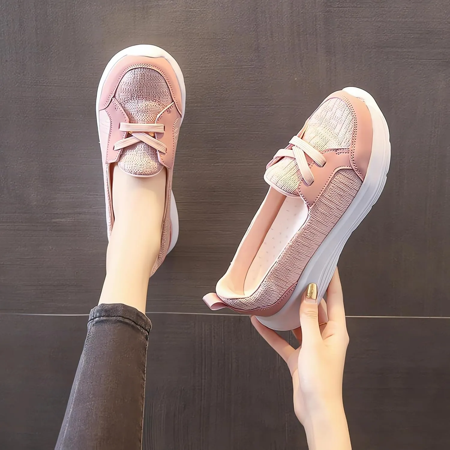 Womens Orthopedic Shoes Zapatos Ortopédicos para Mujer Walking Shoe Hands Free Slip on Retractable Shoelaces Sneakers