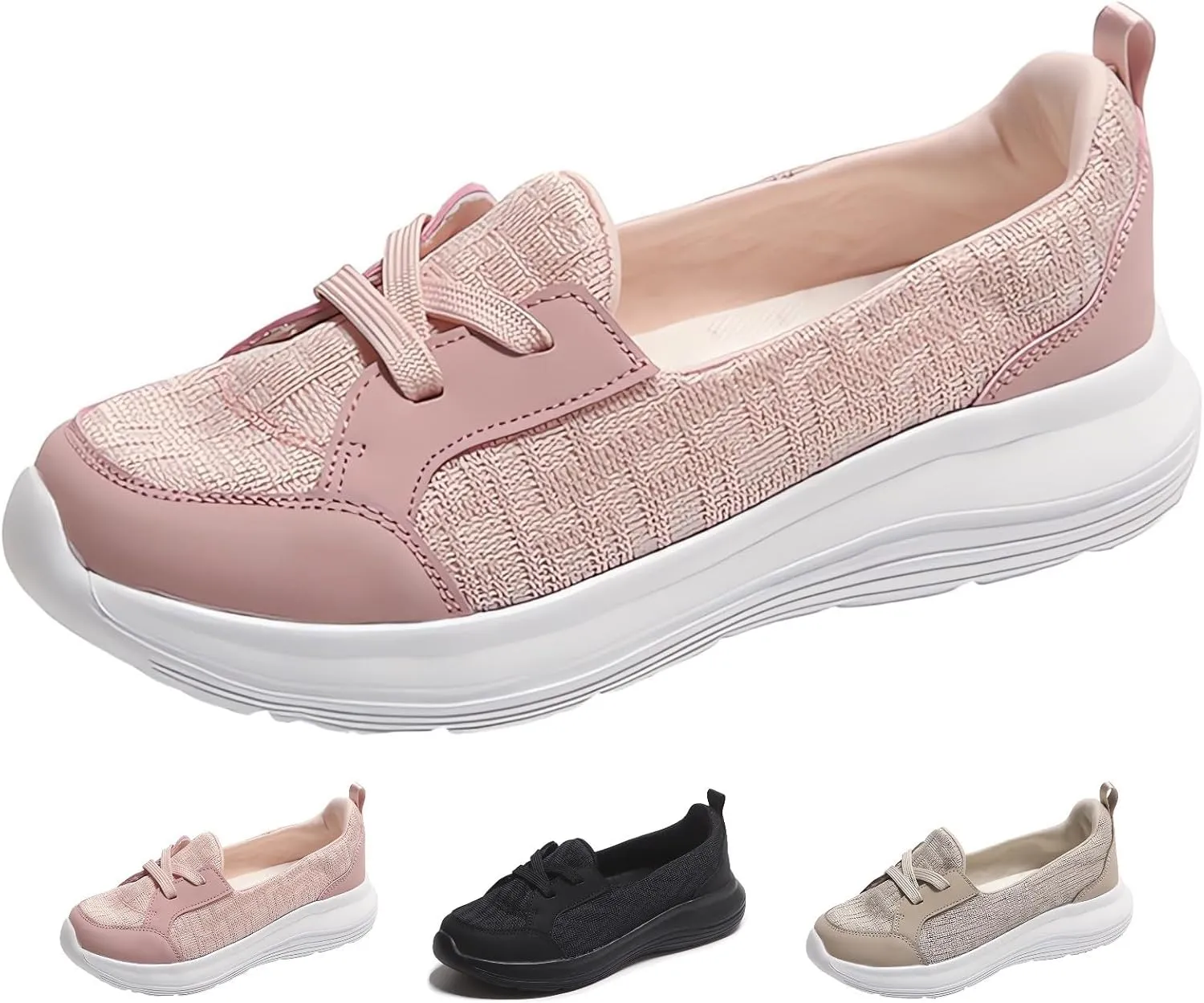 Womens Orthopedic Shoes Zapatos Ortopédicos para Mujer Walking Shoe Hands Free Slip on Retractable Shoelaces Sneakers