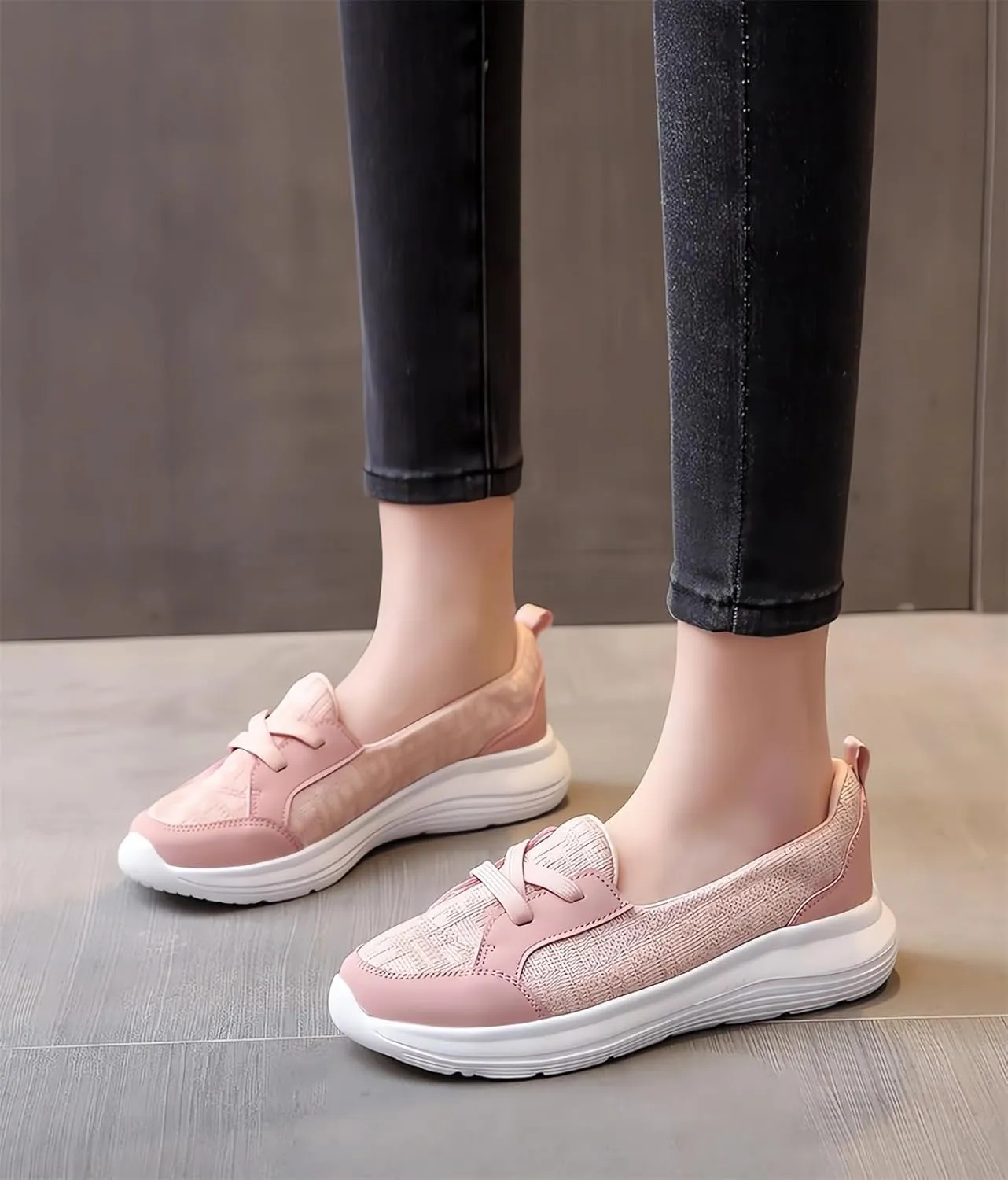 Womens Orthopedic Shoes Zapatos Ortopédicos para Mujer Walking Shoe Hands Free Slip on Retractable Shoelaces Sneakers