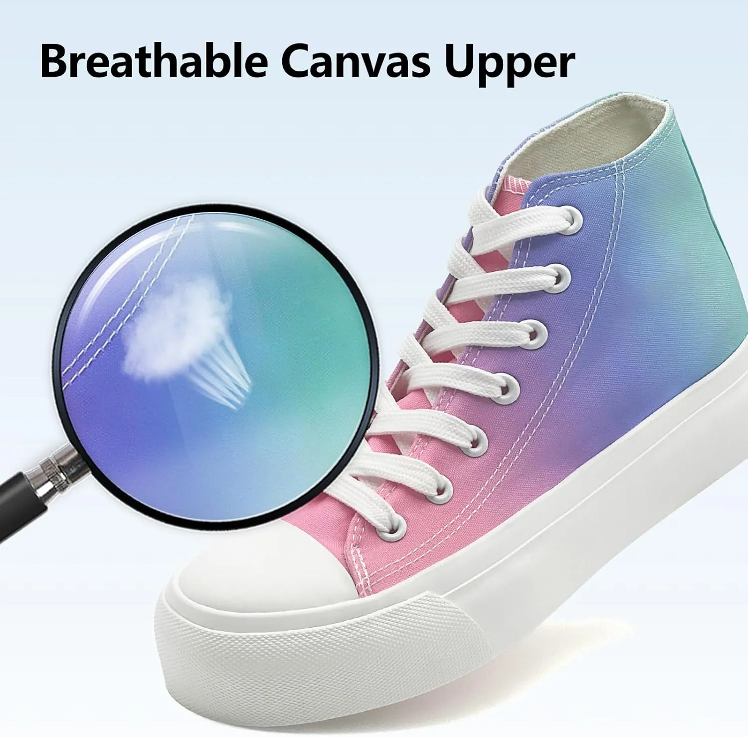 Womens Platform Canvas Sneakers Mens High Top Classic Canvas Shoes Unisex Casual Tennis Comfortable Fashion Sneakers Lace-Up