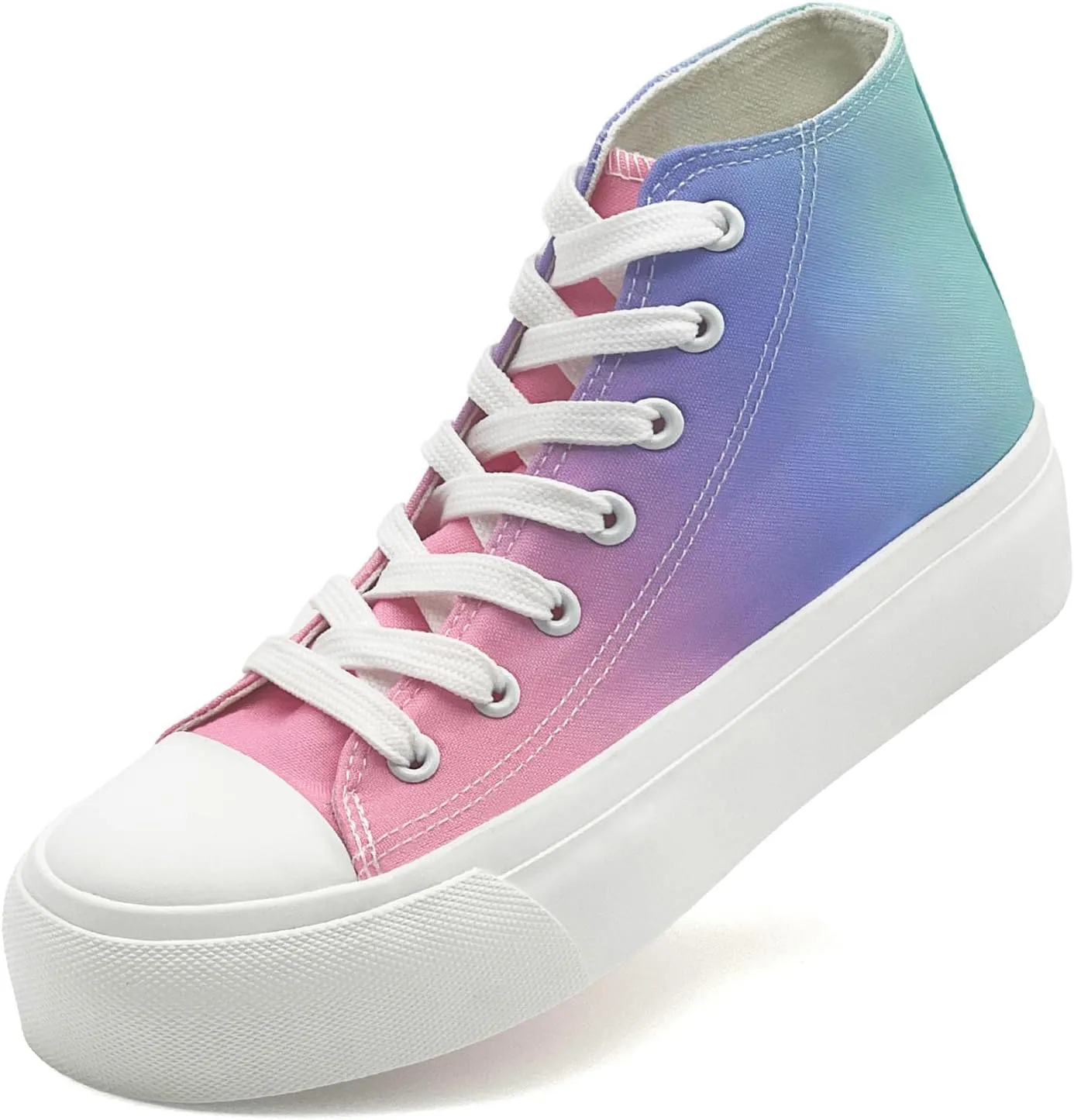 Womens Platform Canvas Sneakers Mens High Top Classic Canvas Shoes Unisex Casual Tennis Comfortable Fashion Sneakers Lace-Up
