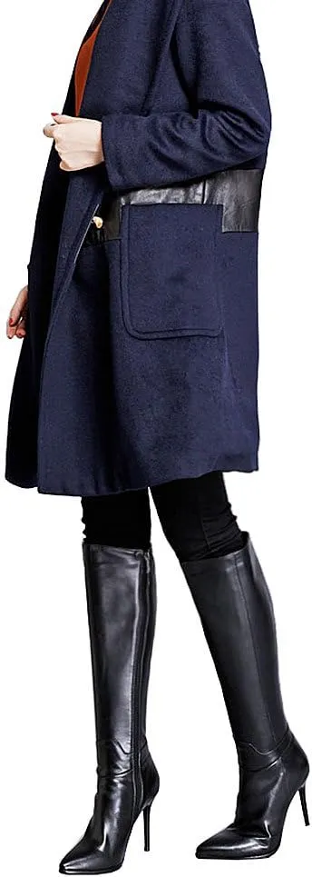 Women's Pointed Toe Side Zipper Sexy Stiletto High Heel Stretchy Knee High Boots