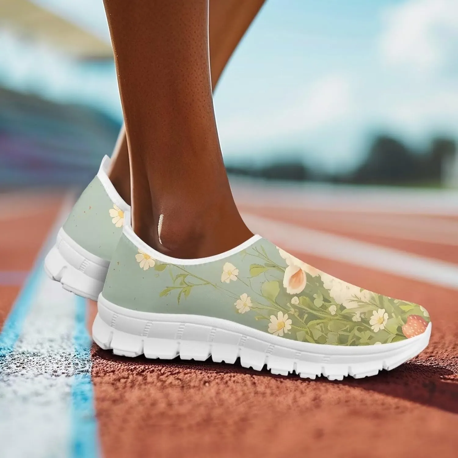Women's Slip on Sneakers Soft Loafers Non Slip Shoes Comfort Low Top Casual Walking Shoe for Travel Work White Sole Size 5.5-11.5