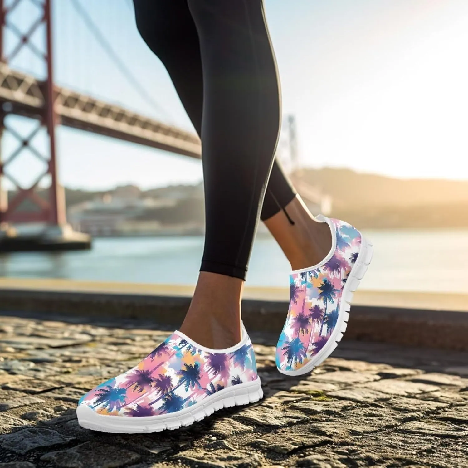 Women's Slip on Sneakers Soft Loafers Non Slip Shoes Comfort Low Top Casual Walking Shoe for Travel Work White Sole Size 5.5-11.5