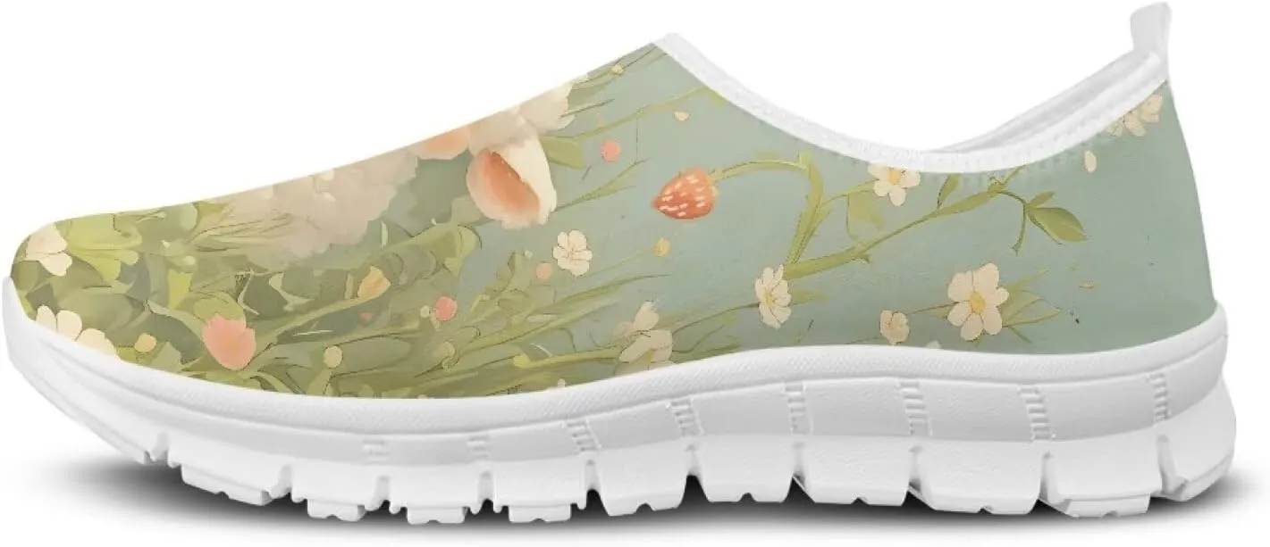 Women's Slip on Sneakers Soft Loafers Non Slip Shoes Comfort Low Top Casual Walking Shoe for Travel Work White Sole Size 5.5-11.5