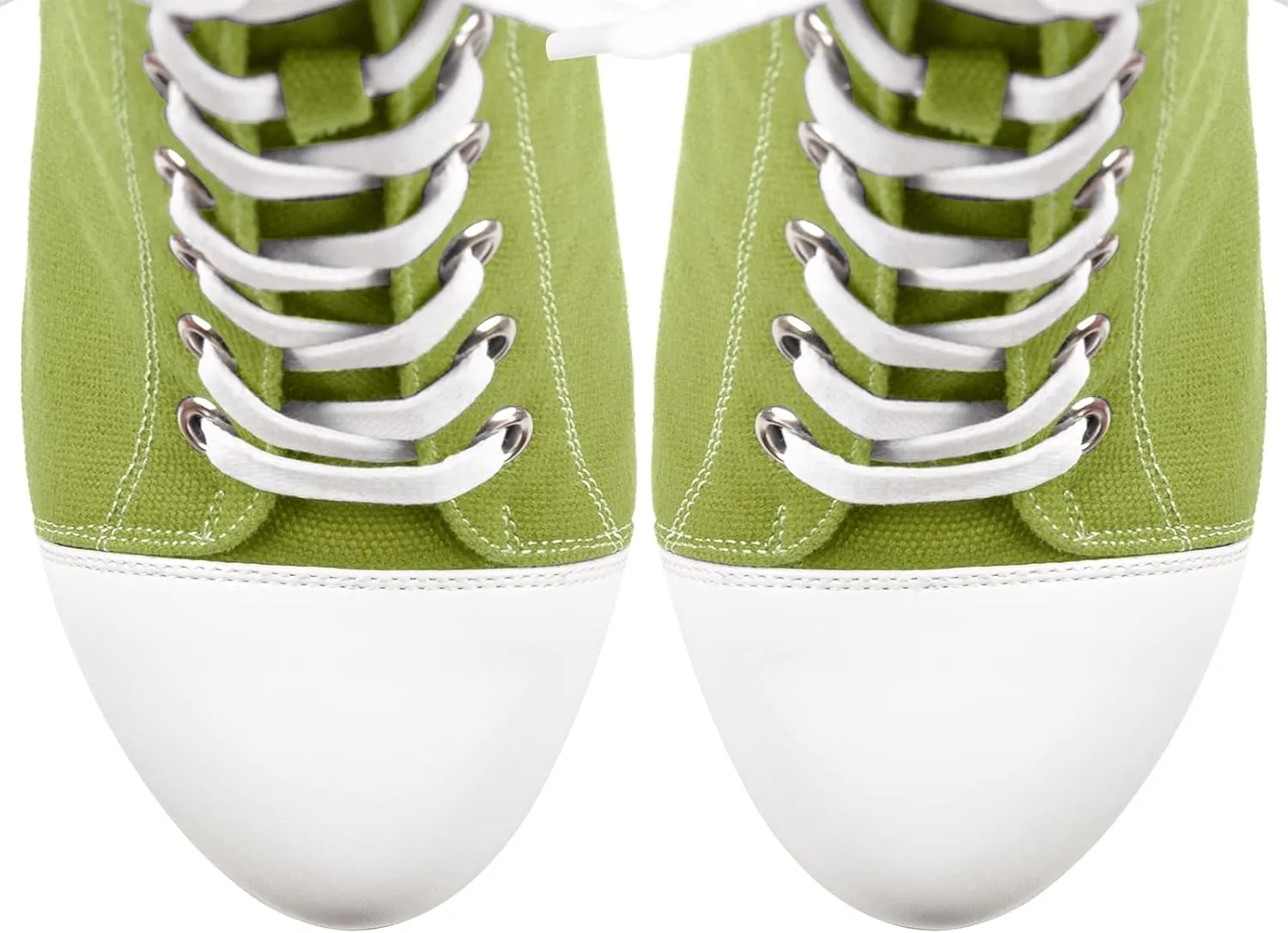 Women's Tie Up Platform High Heels Zip Up Ankle Boots Canvas Fashion Sneakers