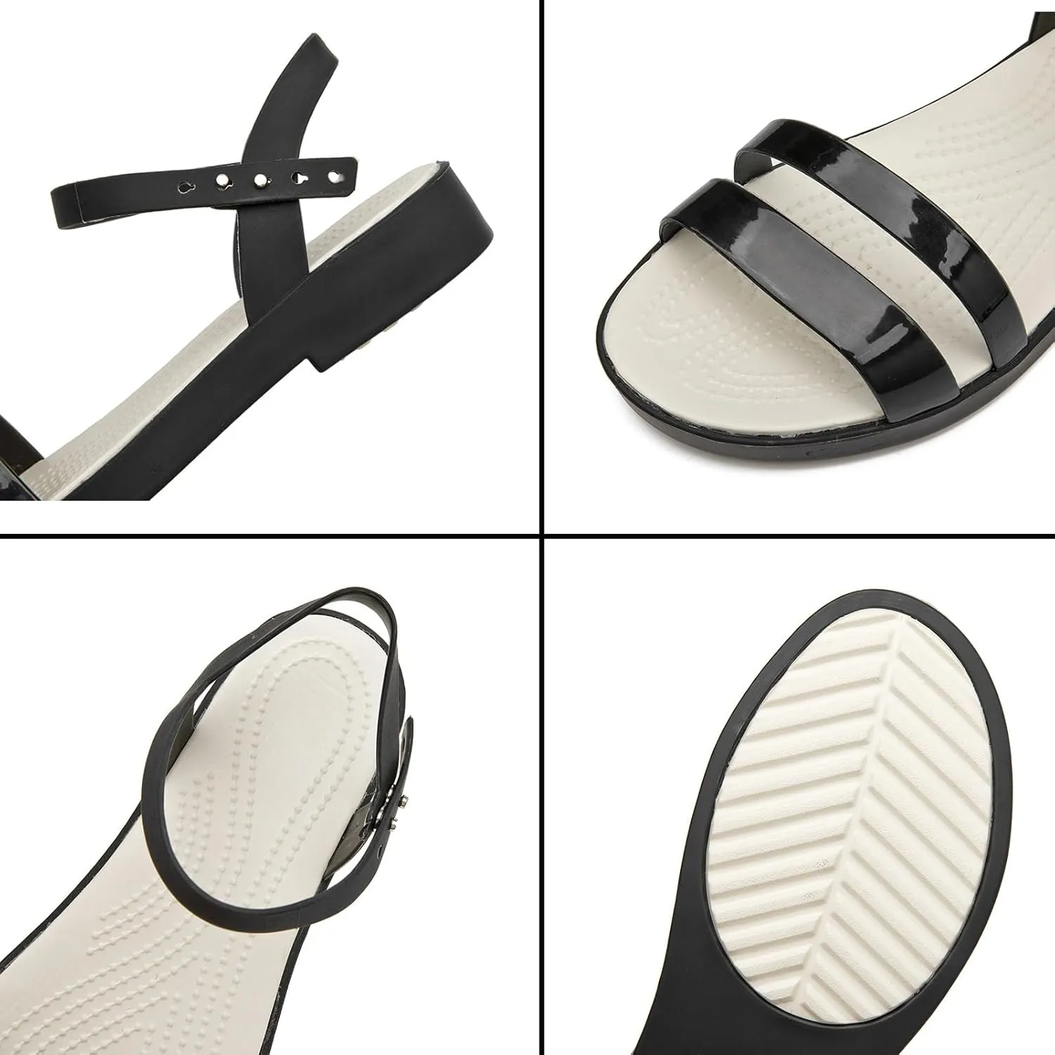 Women's Two-strap Open Toe Jelly Sandals Fashion Adjustable Ankle Strap Non-Slip TPU Rain Shoes Summer Beach Jellies Shoes