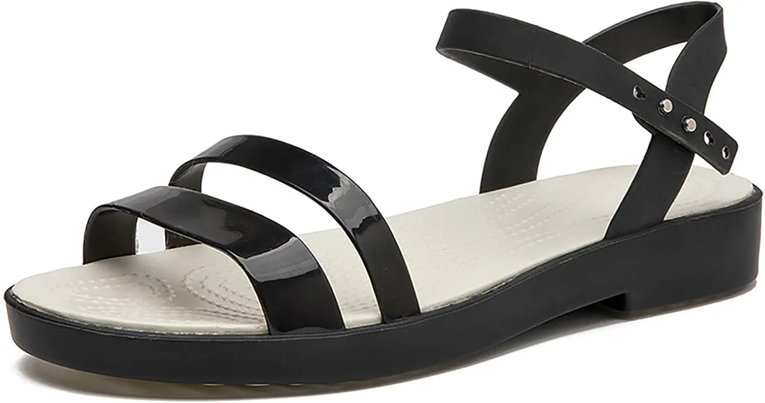 Women's Two-strap Open Toe Jelly Sandals Fashion Adjustable Ankle Strap Non-Slip TPU Rain Shoes Summer Beach Jellies Shoes
